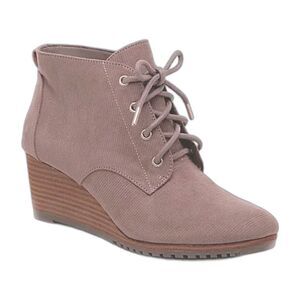 Dr Scholls ‘Close Call’ taupe lace up wedge bootie- 10 wide